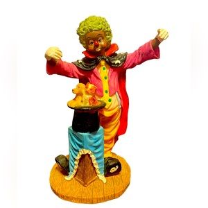 Ebony Treasures Black Americana Boy Magician Clown w/starry cape & magic hat